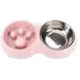 Tineer Double Pet Dog Slow Feeder Bowl,Stainless Steel Anti-choke Puppy Food and Water Feeder for Dog Cats Tineer Double Pet Dog Slow Feeder Bowl,Stainless Steel Anti-choke Puppy Food and Water Feeder for Dog Cats