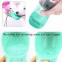 Portable Dog Water Bottle with Collapsible Bowl, FineGood 2.76'' Big Trough 12OZ Leak Proof Pet Travel Drinking Bottle for Small Cat Puppy for Outdoor Hiking Walking