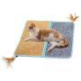 Houkiper Cat Scratching Pads Folded Sisal Carpet with Interesting Feather
