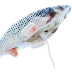 Electric Catnip Fish Toys for Cats Fish Catnip Toys Cat Toys Simulation Plush Fish Shape Toy Doll Interactive Pets Pillow Chew Bite Kick Supplies for Cat Kitten