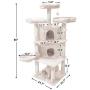 Hey-brother 65'' Extra Large Multi-Level Cat Tree Condo Furniture with Sisal-Covered Scratching Posts, 2 Bigger Plush Condos, Perch Hammock for Kittens, Cats and Pets