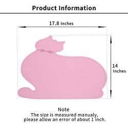 Ptlom Cat Placemat, Pet Food and Water Mat, Suitable for Large, Medium and Small Cats, Prevent Water and Food from Spilling, Silicone