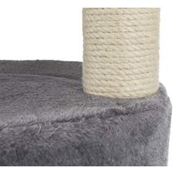 Royal Pet Club Baza Grande Scratching Post, Gray, with Condo, Hammock, Dangling Pom-Pom, Medium, Model Number: 44555