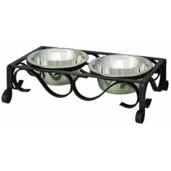 Loving Pets Black Label Collection Layton Diner for Dogs, 1-Quart, Matte Black