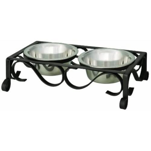 Loving Pets Black Label Collection Layton Diner for Dogs, 1-Quart, Matte Black