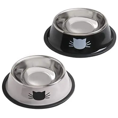 Stainless Steel Cat/Dog Bowls with Rubber Base Non-Slip Puppy Dish,Pets Feeder Bowl and Water Bowl Perfect Choice Stainless Steel Cat/Dog Bowls with Rubber Base Non-Slip Puppy Dish,Pets Feeder Bowl and Water Bowl Perfect Choice