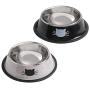 Stainless Steel Cat/Dog Bowls with Rubber Base Non-Slip Puppy Dish,Pets Feeder Bowl and Water Bowl Perfect Choice