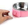 Lucky Interests Crate Dog Bowl, 2-in-1 Plastic Bowl & Stainless Steel Bowl Removable Hanging Food & Water Feeder Cage Bowl Coop Cup for Cat, Puppy, Birds, Parrot, Guinea Pigs