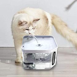 Unicam Pet Water Fountain for Cats and Dogs, Automatic Cat Water Fountain with Replaceable Filter, USB Interface Dog Water Fountain, 2.5L/84oz,3L/106oz.