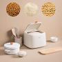 Rice Storage Container Dispenser 25lbs - Store up to 25lbs of Dry Food | Large Pet Food Storage Bin for Dogs and Cats | Includes measuring cup (Cream)