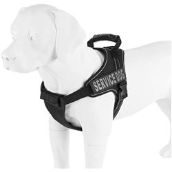 Service Dog Vest Harness - Military Grade Assistance Dog Harness with Removable Reflective Patches - Comfortable & Safe - Handle for Maximum Training, Walking Control (Free ADA Card Download)
