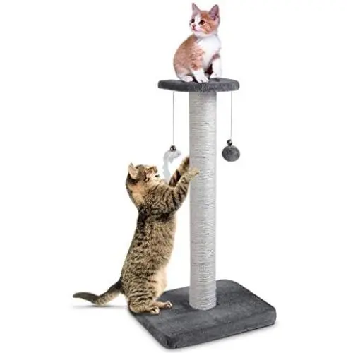 pedy 30'' Tall Cat Scratching Post, Natural Sisal Cat Scratcher, Cat Scratch Tower with Two Interactive Bell Toys (Cat Scratching Post) pedy 30'' Tall Cat Scratching Post, Natural Sisal Cat Scratcher, Cat Scratch Tower with Two Interactive Bell Toys (Cat Scratching Post)