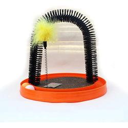 redcolourful Quality Pet Supplies, Multifunction Scratch Board Claw Grinding Massage Hair Brush Toy for Pet Cat Orange 3528CM Ideal Pet Product