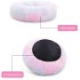 KAMA BRIDAL Marshmallow Cat Bed, Round Donut Beds Sofa for Small Dogs, Warm Plush Calming Pet Bedding, Pluffy, Comfy&Cute Faux Fur Cuddler Indoor, Size 23''