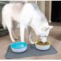 SPORT PET Pet Food Bowls & Mat Kit - Pet Bowl for Dogs Cats & Pets,Slow Feed Marble Bowl