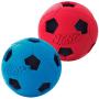 Nerf Dog Soccer Ball Dog Toy with Interactive Crunch, Lightweight, Durable and Water Resistant, 2.5 Inches, for Small/Medium/Large Breeds, Two Pack, Red and Blue