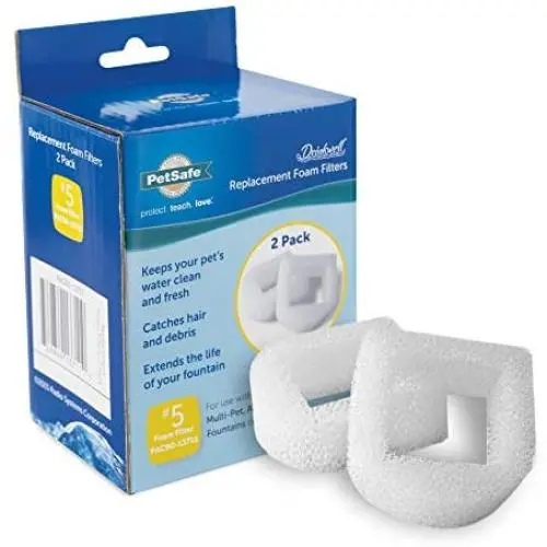 PetSafe Drinkwell Replacement Foam Filters Compatible with PetSafe Ceramic and Stainless Steel Pet Fountains, for Water Dispensers, 2 Pack - PAC00-13711 PetSafe Drinkwell Replacement Foam Filters Compatible with PetSafe Ceramic and Stainless Steel Pet Fountains, for Water Dispensers, 2 Pack - PAC00-13711
