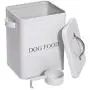 Morezi Pet Treat and Food Storage Tin with Lid and Scoop - White Vintage Farmhouse - Carbon Steel - Tight Fitting Lids - Storage Canister Tins Morezi Pet Treat and Food Storage Tin with Lid and Scoop - White Vintage Farmhouse - Carbon Steel - Tight Fitting Lids - Storage Canister Tins