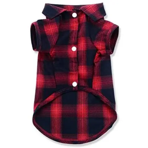 Koneseve Dog Shirt, Pet Plaid Polo Clothes Shirt Cat T-Shirt, Sweater Matching Breathable for Small Medium Large Dogs Cats Puppy Soft Adorable Casual Cozy Halloween Thanksgiving Christmas Costumes