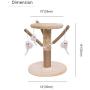 Famgizmo Cat Tree | Sisal Scratching Post | 35cm Stable Cat Tower | Dangling Toys | for Playing Relax & Sleep | Cat Furniture | Climbing Tower | Kitten Activity Centre | Beige