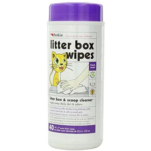 Petkin Litter Box Wipes 40 count