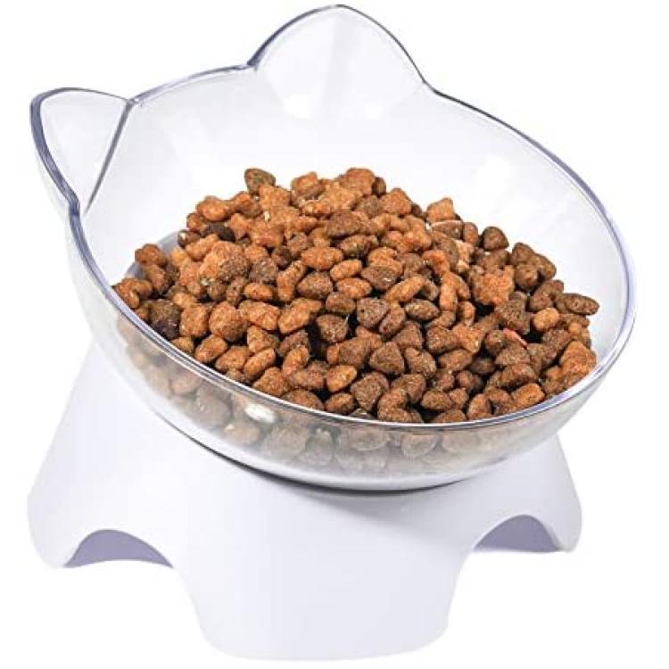 Tilted Elevated Feeder Bowl Pet Cat Dog Bowl Raised Cat Food Water