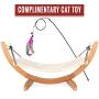Vea pets Luxury Cat Hammock - Large Soft Plush Bed - Holds Small to Medium Size Cat or Toy Dog | Anti Sway | Attractive & Sturdy Perch | Easy to Assemble | Wood Construction