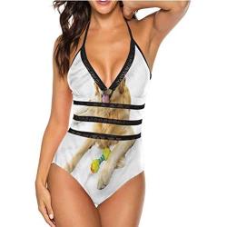 Two Piece Sexy Swimsuit Dog Silhouette Great for Trip to Hawaii