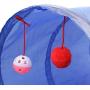 Collapsible 2 Way Pet Cat Tunnel Dog Tube Toys with Peek Hole and Ball for Rabbits, Kittens, Dogs CT096