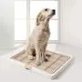 HORV Dog Puppy Potty, Pet Pee& Poop Training Tray, Dog Pad Holder, Anti-Spray Litter Box, Easy Clean Easy Training Toilet, Dog Training Grass Replacement HORV Dog Puppy Potty, Pet Pee& Poop Training Tray, Dog Pad Holder, Anti-Spray Litter Box, Easy Clean Easy Training Toilet, Dog Training Grass Replacement
