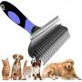 SOMORE Pets Grooming Tool 2 Sided Undercoat rake for Cats and Dogs Safe dematting Comb Brush Removing No More Nasty Shedding and Flying Hair