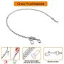 Pettom Metal Dog Car Seat Belt Chain Leash Pet Vehicle Safety Restraint Lead Stainless Steel Chew Proof Dog Car Leash Double Clips & Latch Attachment