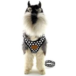 Dog Puppy Harness Vest Classic Dot No Pull Vest Harness Soft Mesh Adjustable Fabric Pet Nylon Vest Dog Harness Leash Set Leads