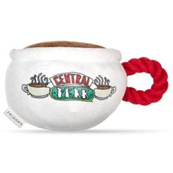 Friends TV Show Central Perk Coffee Mug Plush Dog Toy with Rope Handle| Soft Cute Squeaky Toy for All Dogs | Stuffed Dog Toys with Squeaker Noise for Added Fun, Friends Memorabilia