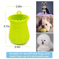 Upgrade 2 in1 Dog Paw Cleaner, Pet Grooming Brush, Portable Pet Paw Cleaner, with Towel, Suction Cup Hookand Finger Toothbrush, Soft Silicone Dog Foot Washer for Dog Cat Grooming with Muddy Paws-S