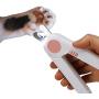 Patas Lague Dog Nail Clippers and Trimmer with LED Light, Safety Nail Clipper Razor Sharp Blade Hidden Nail File, Professional Grooming Tools for Cats, Kittens, Dogs