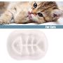 Ceramic Slow Feeder Cat Dog Bowls - Unique Fishbone Fun Interactive Design Feeder Bowl,Preventing Pet Feeder Anti Gulping Healthy Eating Diet Pet Bowls Against Bloat,Indigestion and Obesity (White)
