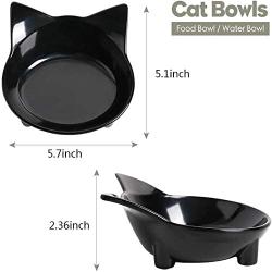 gutongyuan Pet Dog Cat Bowl Slow Feed Protect Spine Bowl Drinking Protection Stomach Bowl Healthy Non-Slip Shallow Cat Food Water Bowls for Relief of Whisker Fatigue