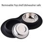 Roysili Double Dog Bowl Pet Feeding Station, Stainless Steel Water and Food Bowls with Non Skid Non Spill Silicone Mat, Premium Quality Dog Bowl Holder for Mini Small Medium Dogs Cats Puppy