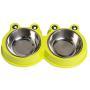 Rapsrk Double Cat Bowl Stainless Steel Dog Bowl,Durable Pet Bowls with No-Slip Design Resistant Silicone Mat,Cute Modeling Pet Food Water Dish for Feeder Dogs/Cats/Rabbit and Pets