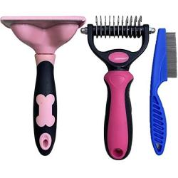 Littoe Pet Grooming Brushes Tools Set for Dogs, Cats, Small Animals - 3 Pieces