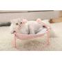 Furrytail Cat Hammock Elevated Cat Bed with Steel Frame and Toy Ball, Detachable Washable Soft and Warm Hammock for Indoor Lounge