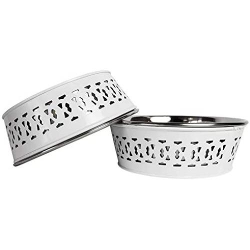 American Pet Supplies Set of 2 Deep Feeder Modern Farmhouse Bowls for Puppies and Dogs
