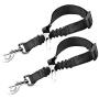 Elastic Nylon Dog Seat Belt, Durable & Adjustable Black Harness, 2 Pcs. Elastic Tether with Metal Buckles, Suitable to Most Car Models, Prevents Distraction & Accident, Fits Small to Large Pets
