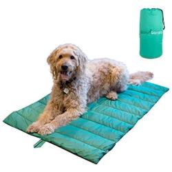 BomGaroto Portable Pet Mat - 46.5 x 33 Inch Cat and Dog Mat for Crate Bed, Dog Cage, Fireside or Camping! Waterproof Dog Beds for Medium Dogs and Small Dogs. Large Dog Bed with Storage Carry Bag