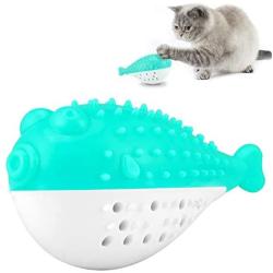 USWT Cat Toothbrush Catnip Toys Cats Supplies with Catnip Ball,Teeth Cleaning Teeth Grinding Built-in Bell Sound Toys,Interactive Puzzle Automatic Scratcher