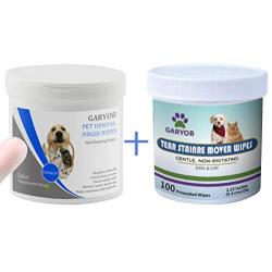 GARYOB Pet Dental Fingers Wipes, 50 Wipes & Pet Dental Fingers Wipes 50 Wipes