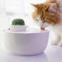 Cat Water Fountain,Ceramic Pet Drinking Dispenser for Cats and Dogs, Circulation Silent Non-slip Portable Water Bowl 1.3L