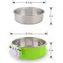 Crate Dog Bowl Removable Stainless Steel Water Food Feeder Bowls Cage Coop Cup for Cat Puppy Bird Pets (Large, Green) Crate Dog Bowl Removable Stainless Steel Water Food Feeder Bowls Cage Coop Cup for Cat Puppy Bird Pets (Large, Green)