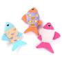 ocijf179 Cat Toy Pet Cat Kitten Plush Cute Fish Doll Catnip Interactive Bite-Resistant Chew Toy - Blue